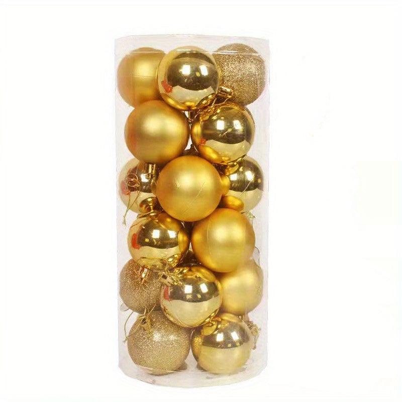 24pcs Christmas Balls Decoration Set Plastic Electroplated Balls