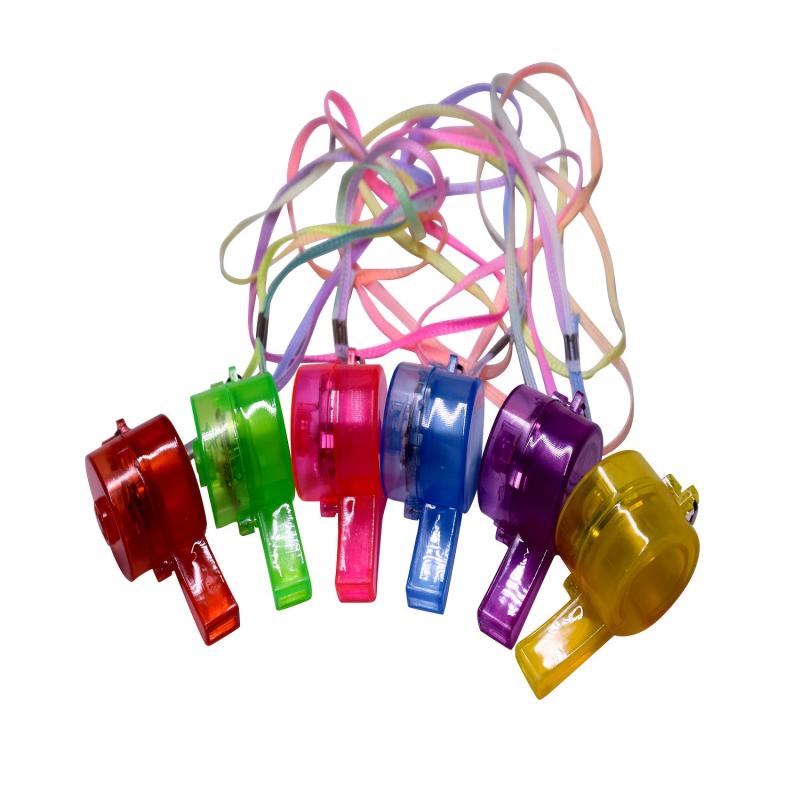 12pcs Plastic Colorful Whistles 3 Modes Glow In The Dark Fun Party Favors