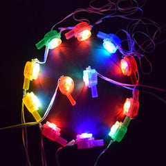 12pcs Plastic Colorful Whistles 3 Modes Glow In The Dark Fun Party Favors