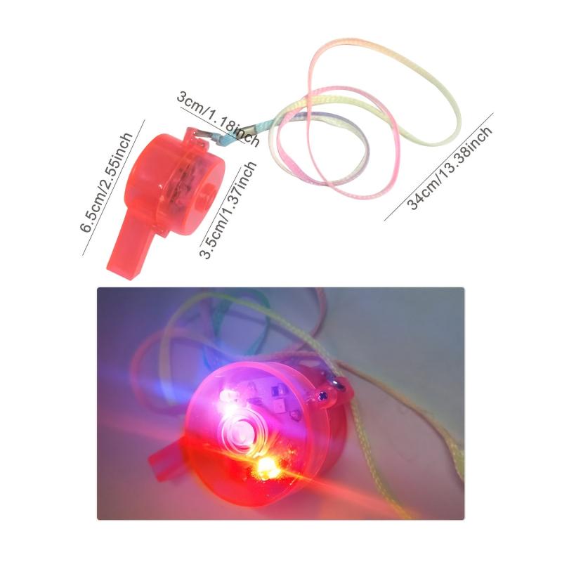 12pcs Plastic Colorful Whistles 3 Modes Glow In The Dark Fun Party Favors