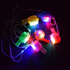 12pcs Plastic Colorful Whistles 3 Modes Glow In The Dark Fun Party Favors