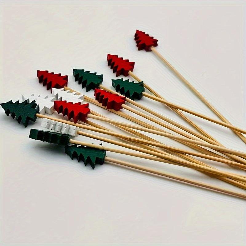 100pcs 11 Christmas Tree Bamboo Sticks for Party Supplies