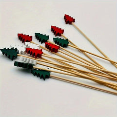 100pcs 11 Christmas Tree Bamboo Sticks for Party Supplies