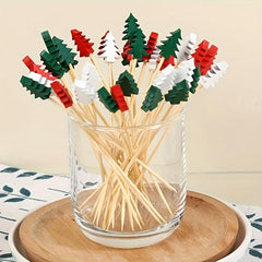 100pcs 11 Christmas Tree Bamboo Sticks for Party Supplies