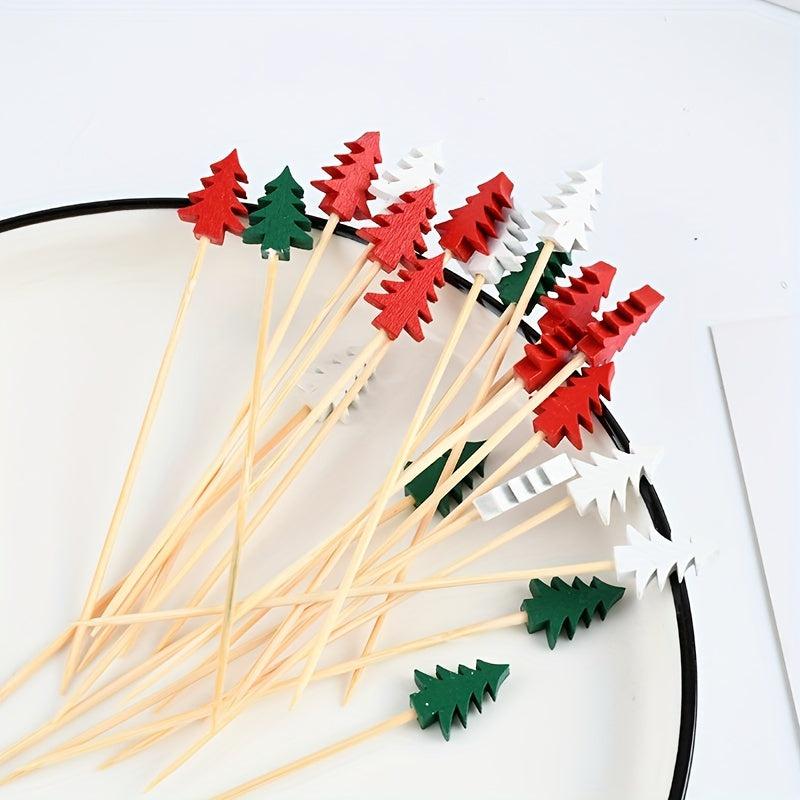 100pcs 11 Christmas Tree Bamboo Sticks for Party Supplies
