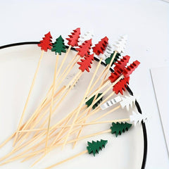 100pcs 11 Christmas Tree Bamboo Sticks for Party Supplies