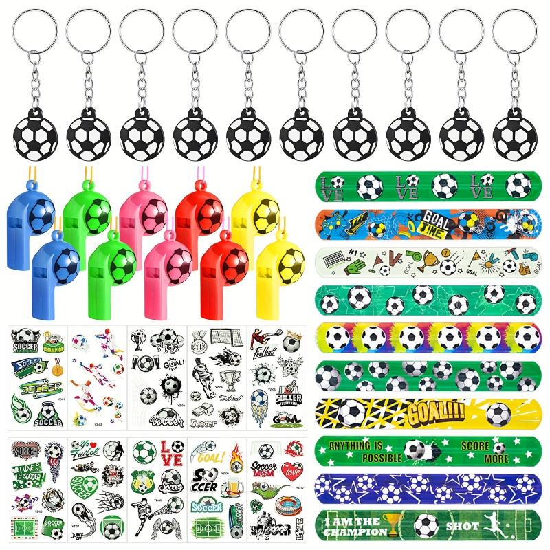 40pc Football Party Bag Fillers Keychains Whistles Tattoos Bracelets Favors