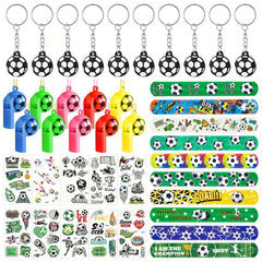 40pc Football Party Bag Fillers Keychains Whistles Tattoos Bracelets Favors