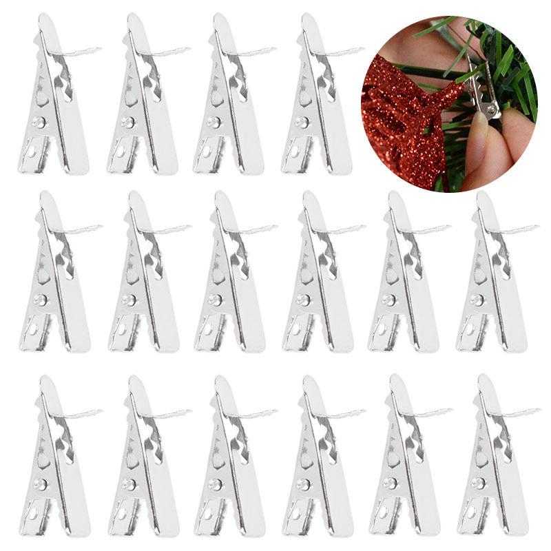 50pcs Mini Metal Clips Christmas Tree Flower Ornaments Fixed Clip