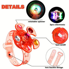 7pcs LED Light Up Fidget Spinner Bracelets Watches Party Favors