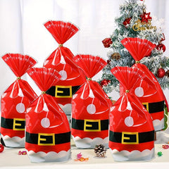 20pcs Christmas Red Candy Bag Gift Bag Funny Pattern Holiday Treat Bag