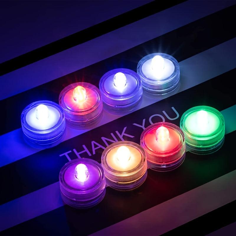 12PCS Submersible LED Lights Waterproof Tea Lights Underwater Light Pond&Fishing