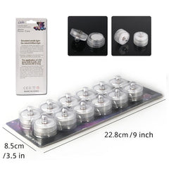 12PCS Submersible LED Lights Waterproof Tea Lights Underwater Light Pond&Fishing
