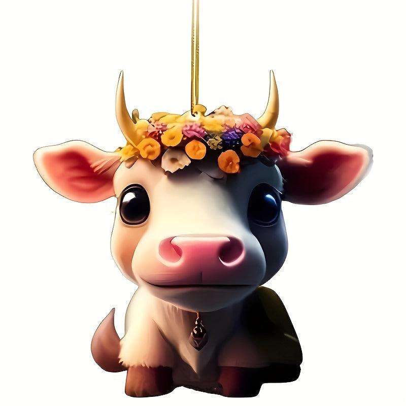 Cow Christmas & Year Pendant Decorations - Tree Ornament & Party Supplies