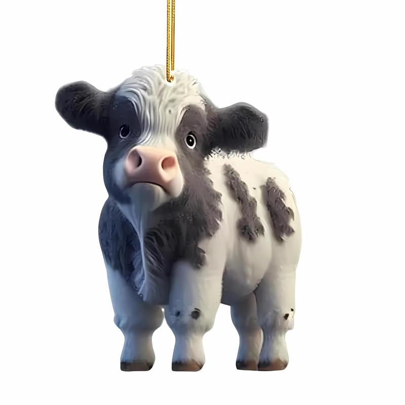 Cow Christmas & Year Pendant Decorations - Tree Ornament & Party Supplies