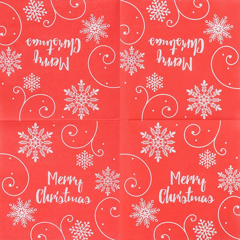 20pcs Christmas Red Snowflake Printed Napkins Holiday Party Supplies