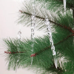 12pcs Christmas Ice Strip Pendants Threaded Decorations 13cm Home Gift
