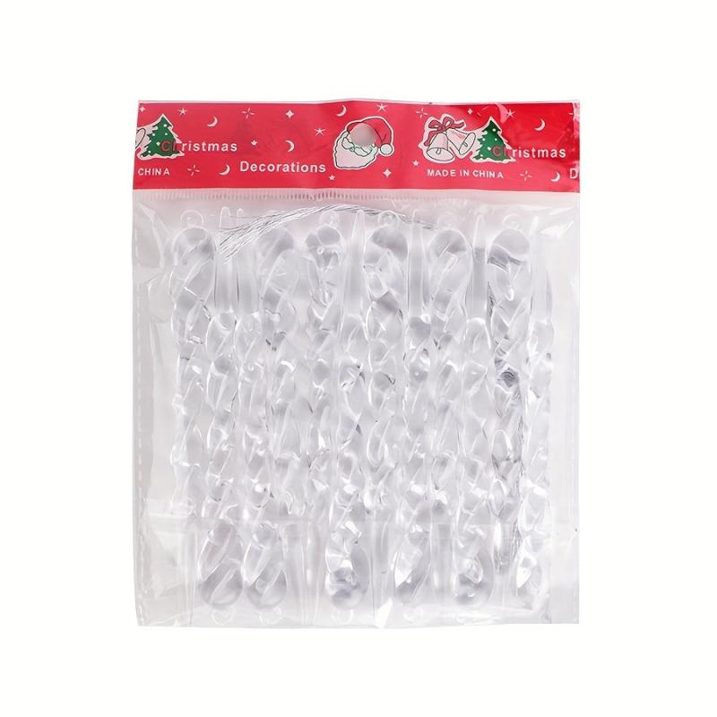 12pcs Christmas Ice Strip Pendants Threaded Decorations 13cm Home Gift