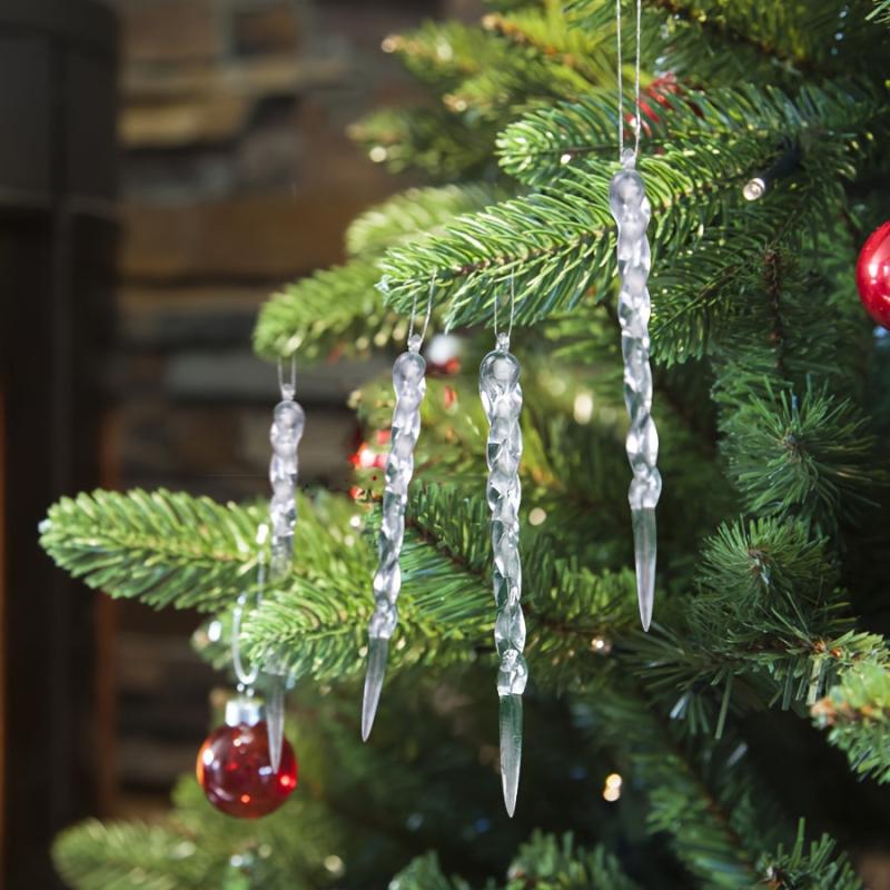 12pcs Christmas Ice Strip Pendants Threaded Decorations 13cm Home Gift