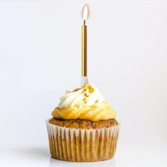Metal Golden Happy Birthday Candle Holder 24pcs