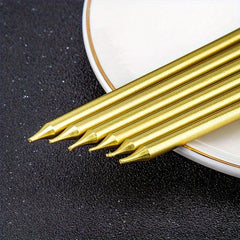 Metal Golden Happy Birthday Candle Holder 24pcs