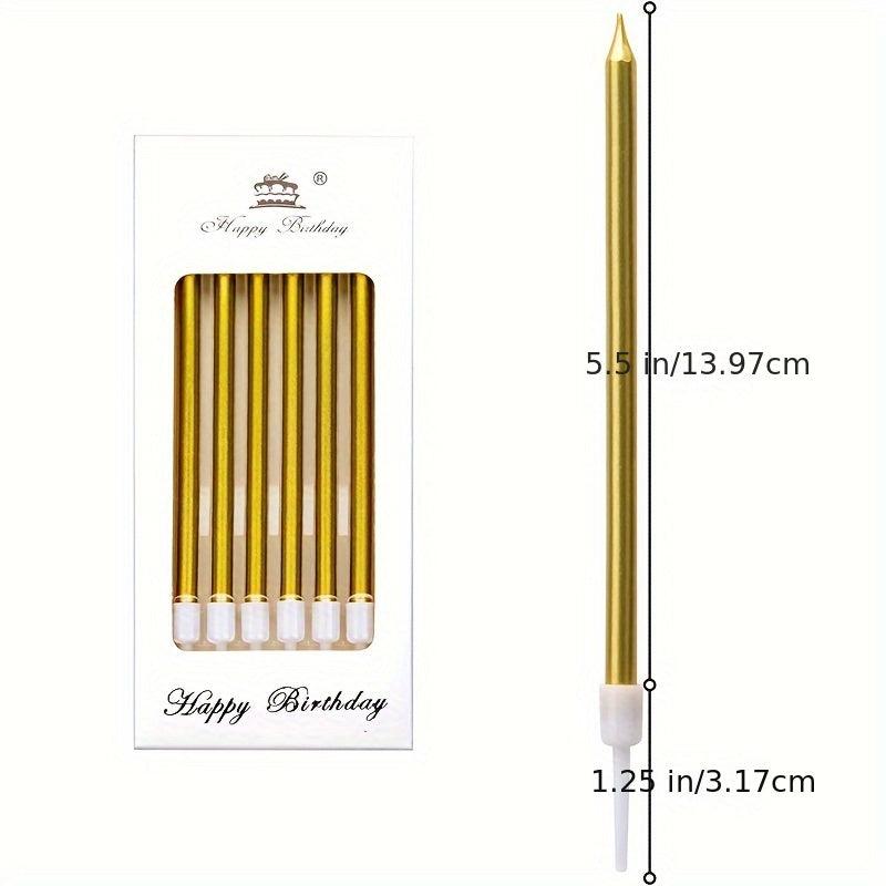 Metal Golden Happy Birthday Candle Holder 24pcs