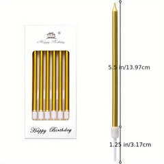 Metal Golden Happy Birthday Candle Holder 24pcs