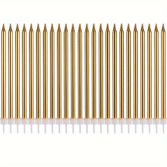 Metal Golden Happy Birthday Candle Holder 24pcs