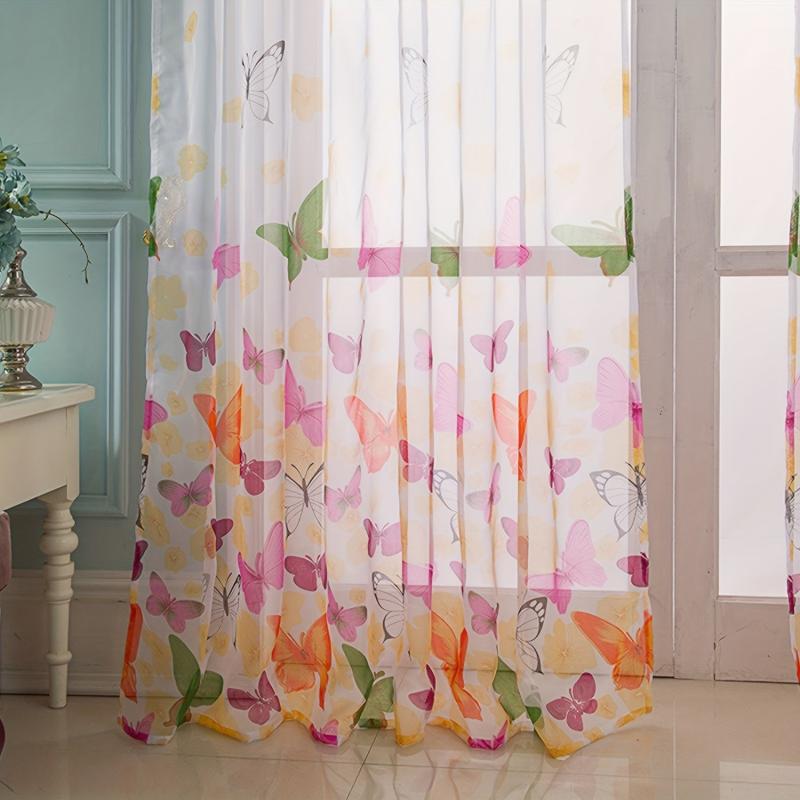 Colorful Butterfly Mesh Curtain Party Background Decoration