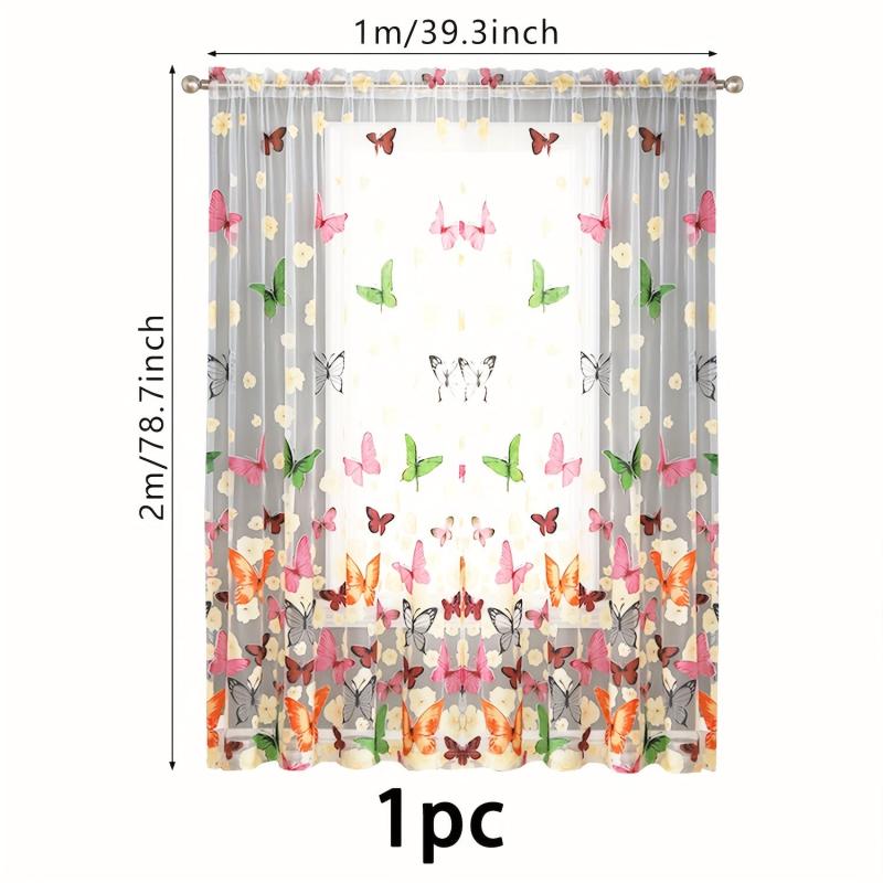 Colorful Butterfly Mesh Curtain Party Background Decoration