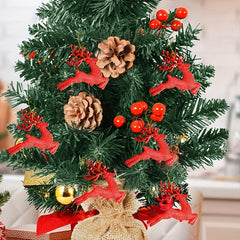 6pcs Red Reindeer Christmas Tree Hanging Decoration Supplies