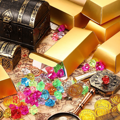 15pcs Large Brick Gift Boxes Christmas Golden Bar Boxes