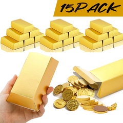 15pcs Large Brick Gift Boxes Christmas Golden Bar Boxes
