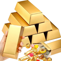 15pcs Large Brick Gift Boxes Christmas Golden Bar Boxes