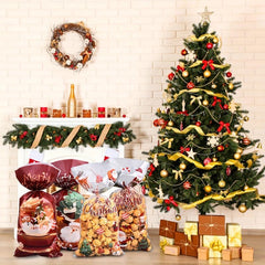 50pcs Christmas Candy Bags Cellophane Cookie Treat Bags With Twist Ties