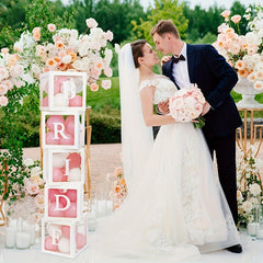 5pcs Transparent Balloon Boxes with Letters for Party Decorations