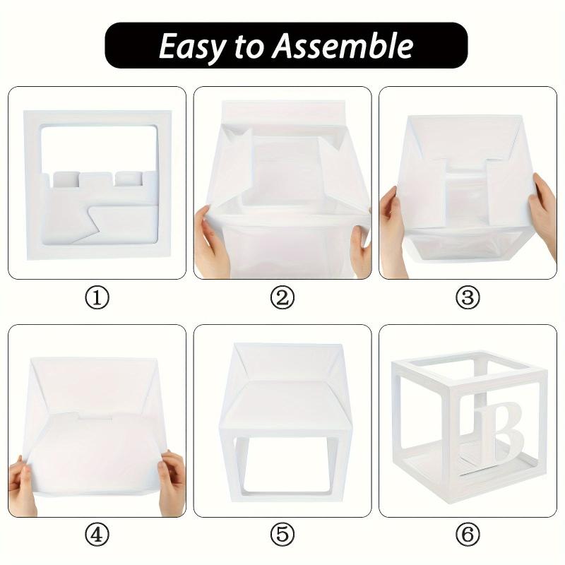5pcs Transparent Balloon Boxes with Letters for Party Decorations