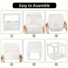 5pcs Transparent Balloon Boxes with Letters for Party Decorations