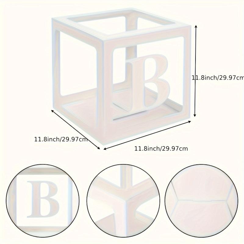 5pcs Transparent Balloon Boxes with Letters for Party Decorations