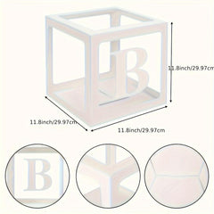 5pcs Transparent Balloon Boxes with Letters for Party Decorations
