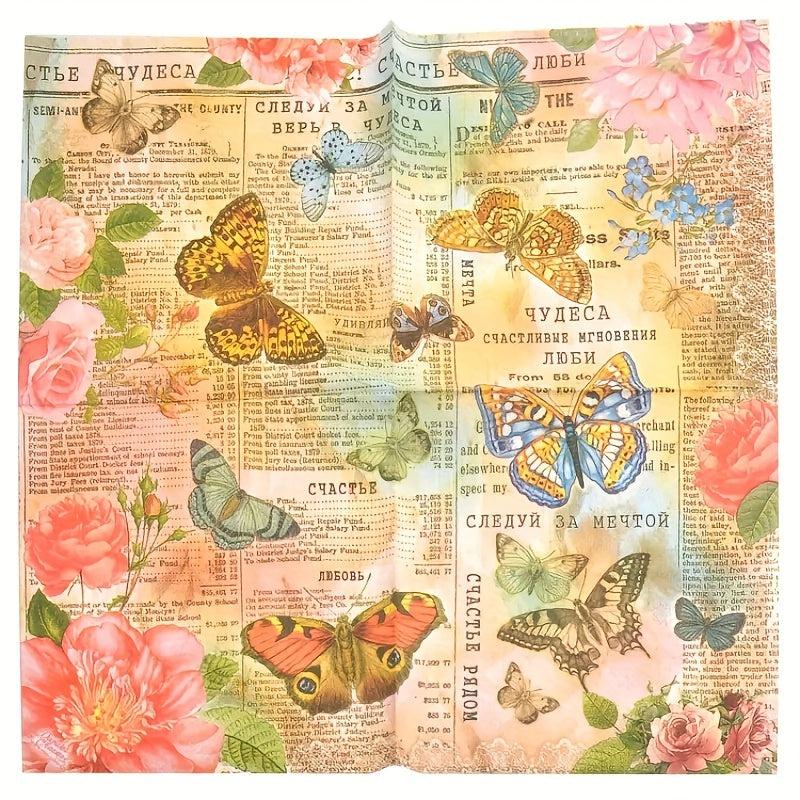 20pcs Colorful Floral Napkins for Mother's Celebrations