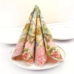 20pcs Colorful Floral Napkins for Mother's Celebrations
