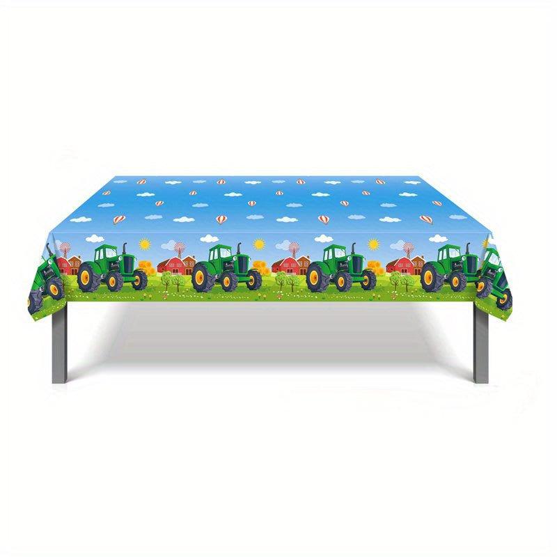 Tractor Car Theme Tablecloth Party Set for 8 People