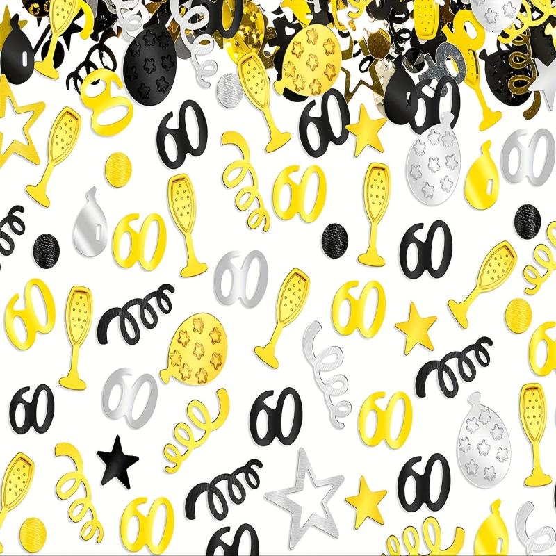 Golden Silvery Balloon Wine Glass Birthday Sprinkle Confetti