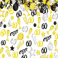 Golden Silvery Balloon Wine Glass Birthday Sprinkle Confetti