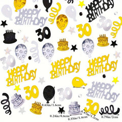 Golden Silvery Balloon Wine Glass Birthday Sprinkle Confetti