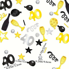 Golden Silvery Balloon Wine Glass Birthday Sprinkle Confetti