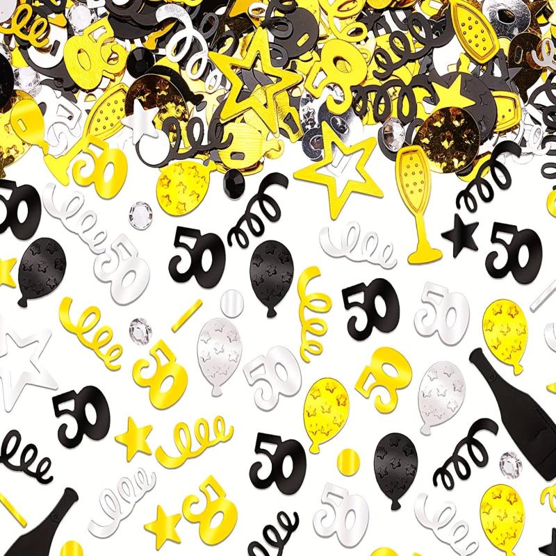 Golden Silvery Balloon Wine Glass Birthday Sprinkle Confetti
