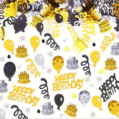 Golden Silvery Balloon Wine Glass Birthday Sprinkle Confetti