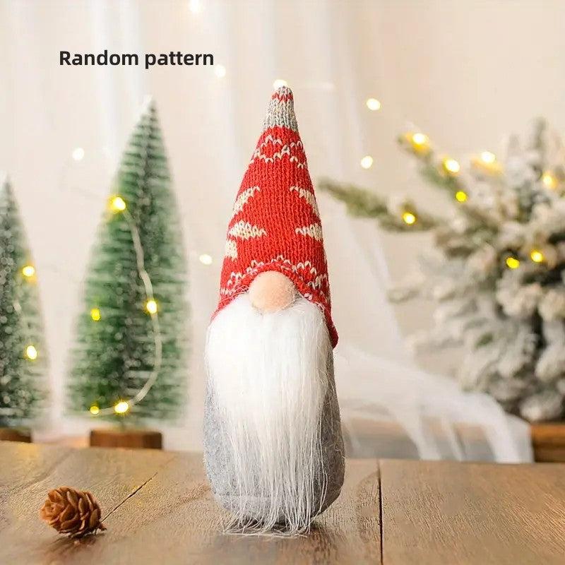 Christmas Gnome Ornament Standing Mini Santa Long Beard